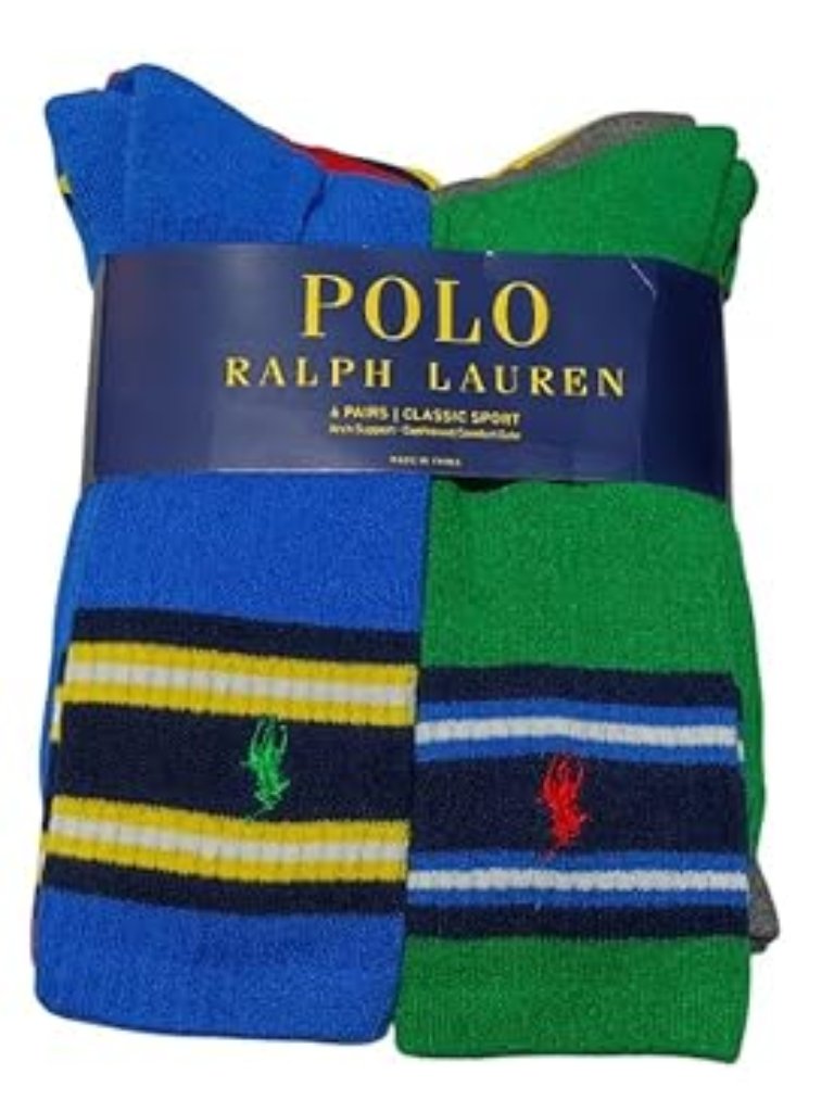 Polo Ralph Lauren Men's 6-Pack Polo Classic Sport Crew Socks